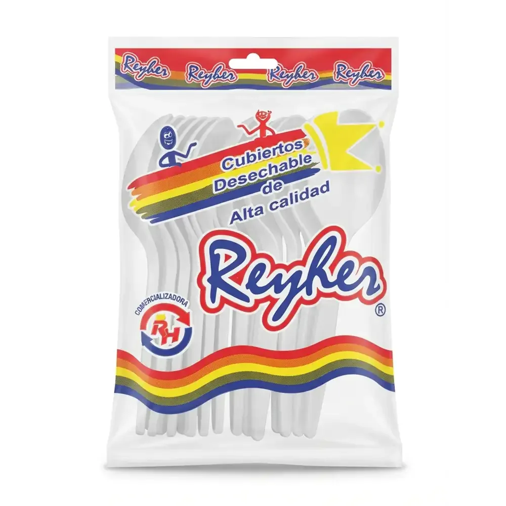 Paquete reyher cubierto desechables, cucharas pozoleras / 301013
