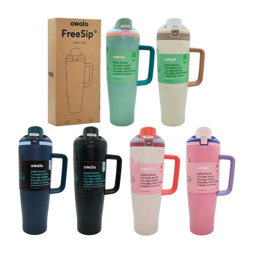 Vaso termo de acero inoxidable 40oz, doble boquilla, color liso, varios colores