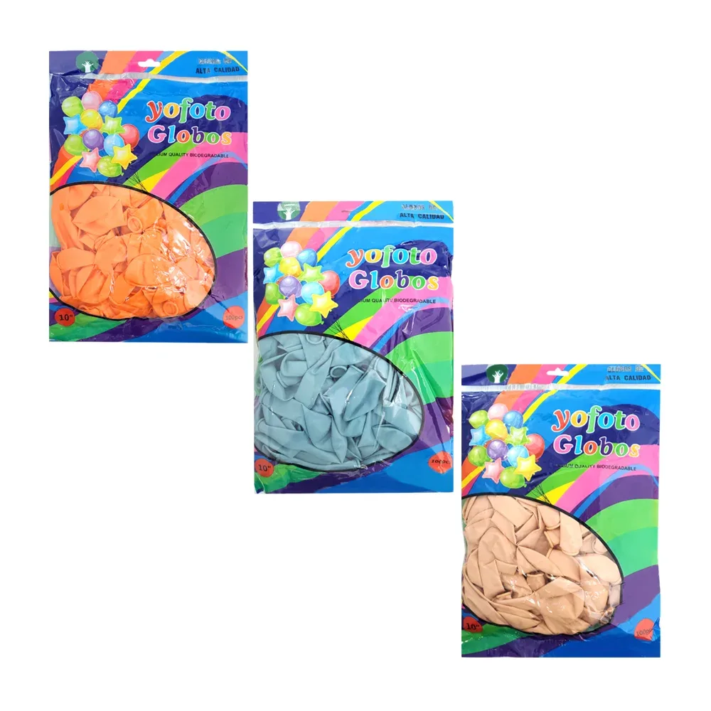 Paquete con 100 globos de latex r27 de 10 pulgadas, variedad de colores
