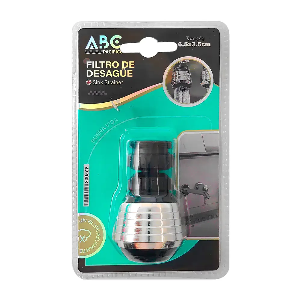Boquilla - filtro para grifo de plástico resistente, ajustable con rotación, 6.5 x 3.5cm / 422003