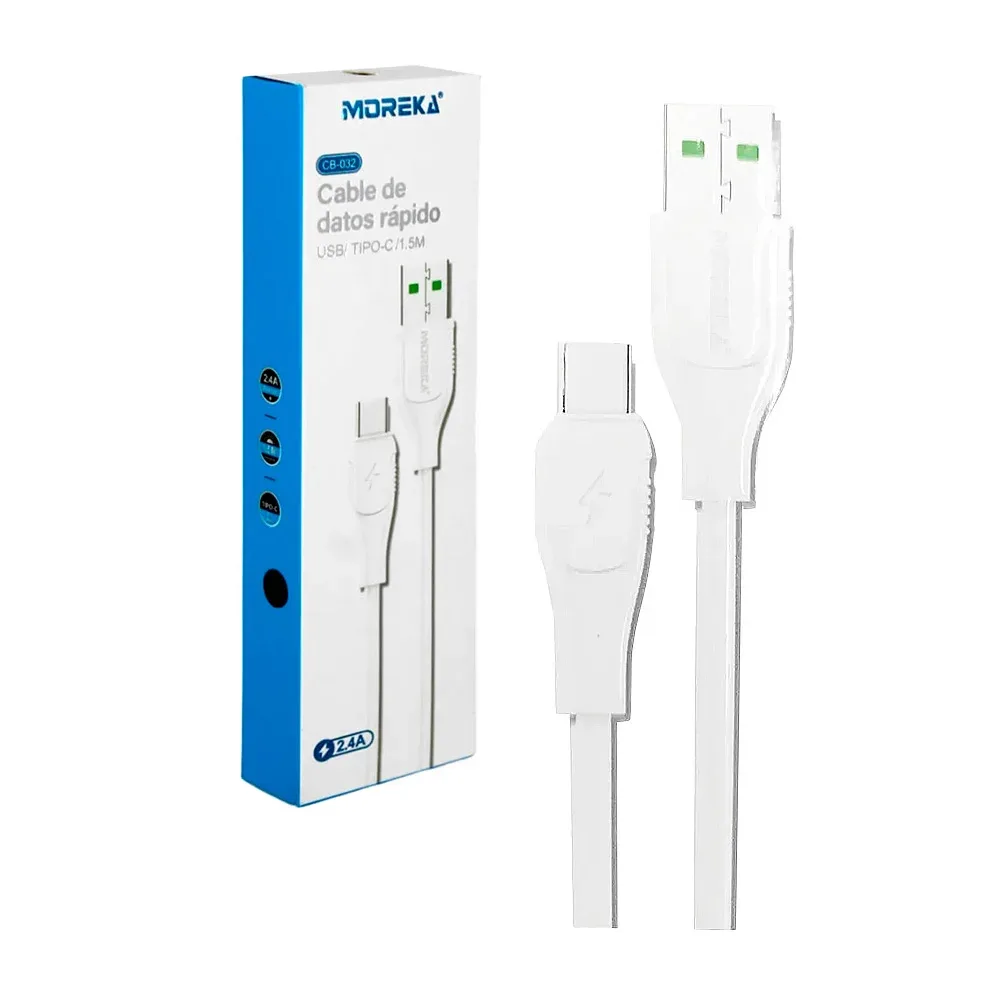 Cable de transferencia de datos y carga rápida con entrada usb-tipo c, 1.5m, 2.4a / cb-032