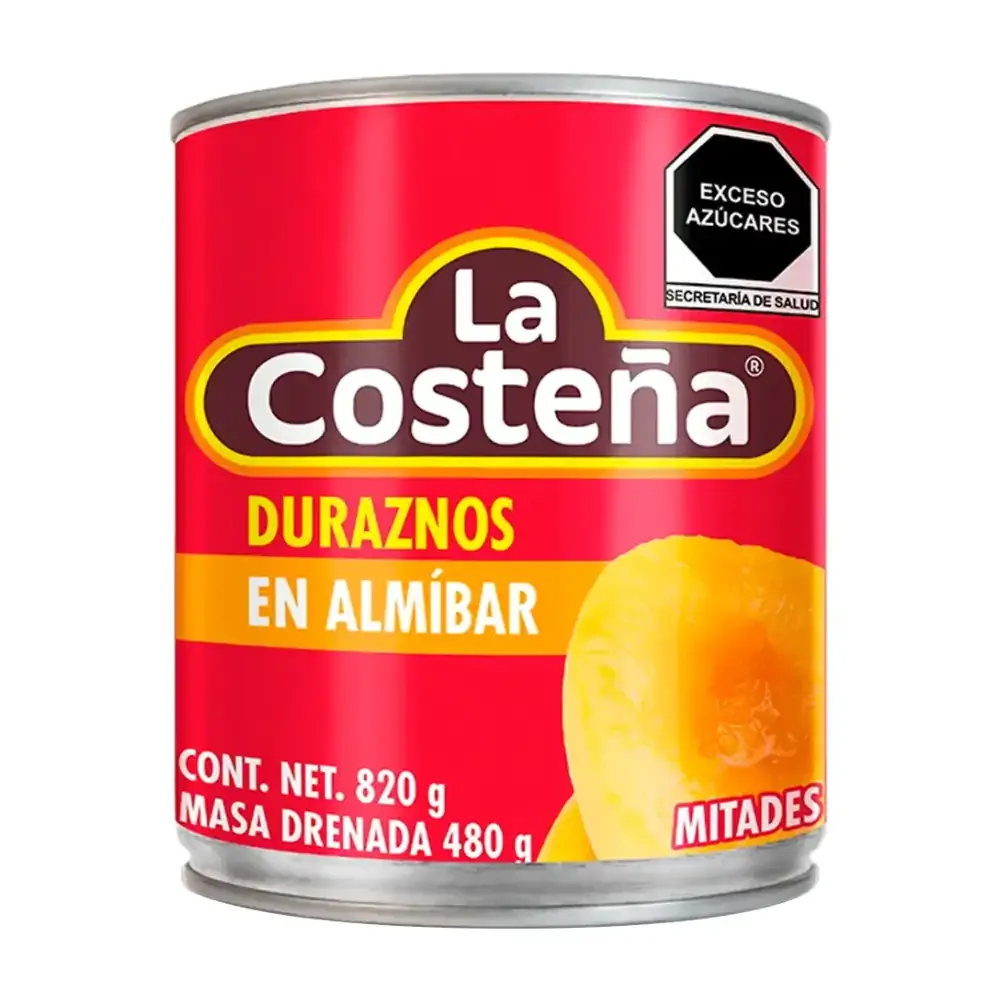 1pza lata la costeña con rebanadas de duraznos en almíbar, 820g / 003167
