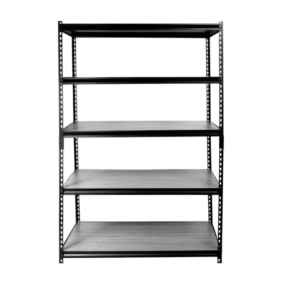Anaquel metálico en color negro con 5 repisas de altura ajustables / jghj-05