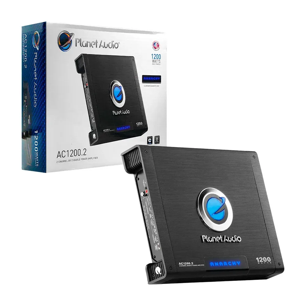 Amplificador panet audio, 2 canales, multiconectores, potencia 1200 / ac1200.2