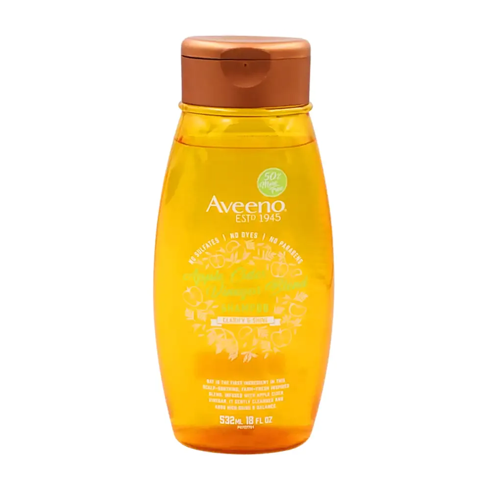 Shampoo aveeno de 532ml con extracto de manzana para clarificar el cabello