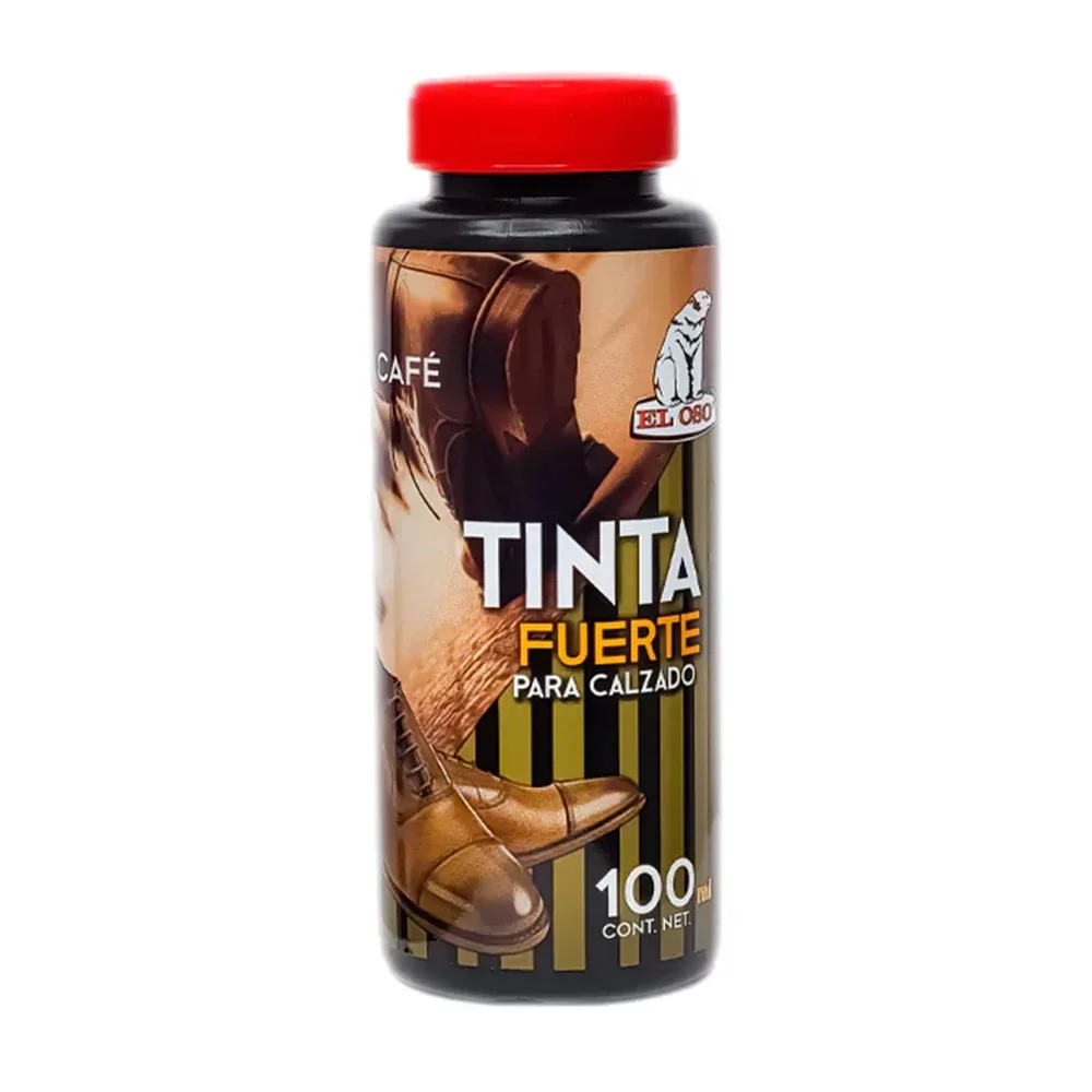 Bote de tinta para zapatos en color café de 100ml / tinta fuerte para calzado / tinta el oso / 8101a / 081018