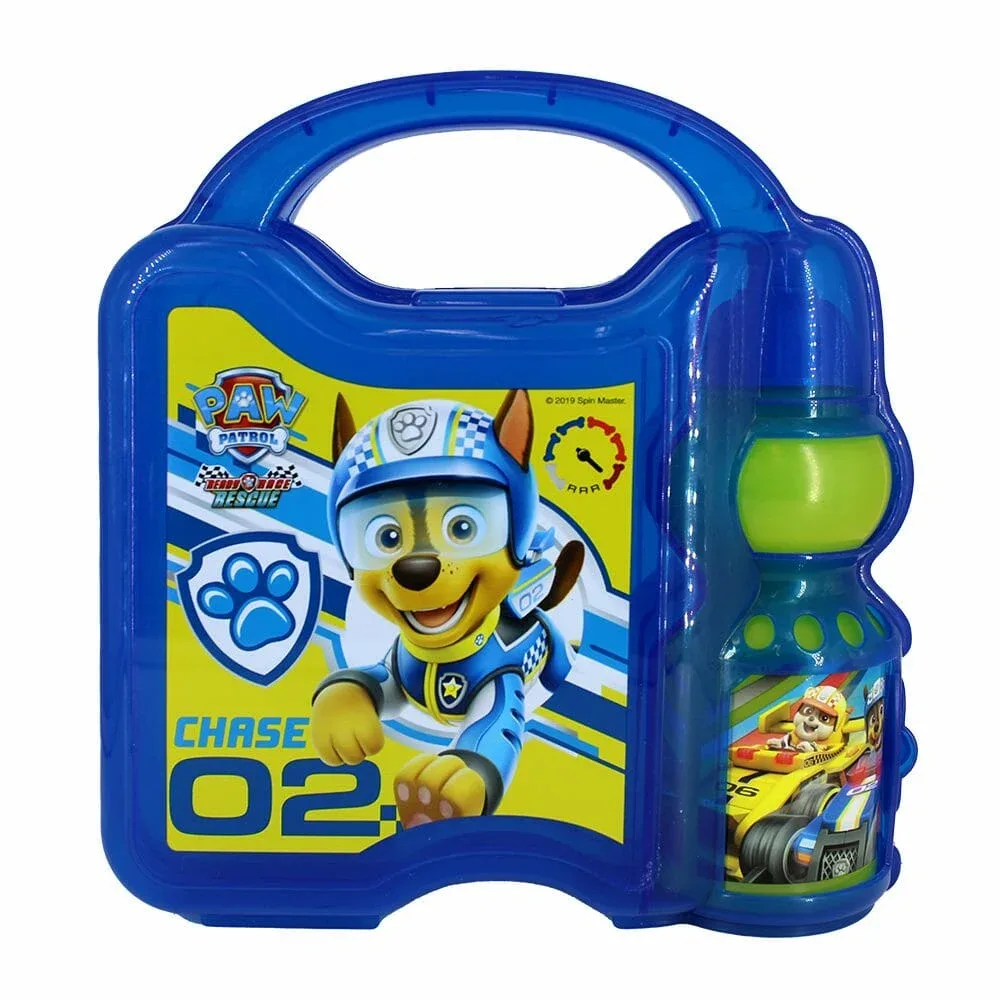 Lonchera de plástico con botella y diseño de chase paw patrol / plc-6851