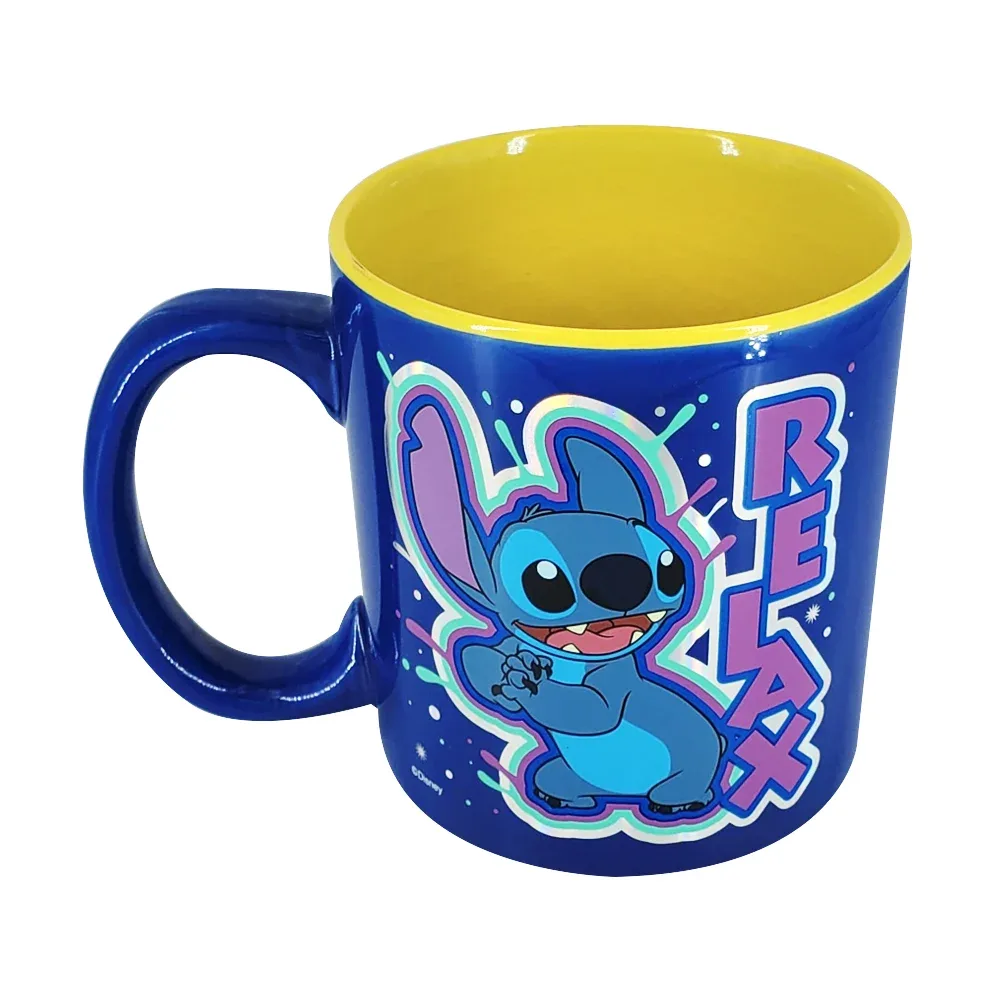 Taza de cerámica metalizada con capacidad 591ml y diseño stitch / tt2023-2