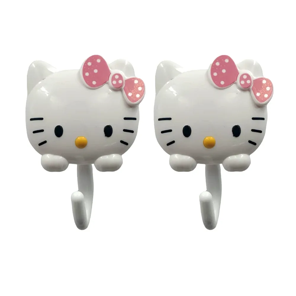 Paquete de 2 ganchos percheros de ventosa con diseño de hello kitty / 23-ng-001