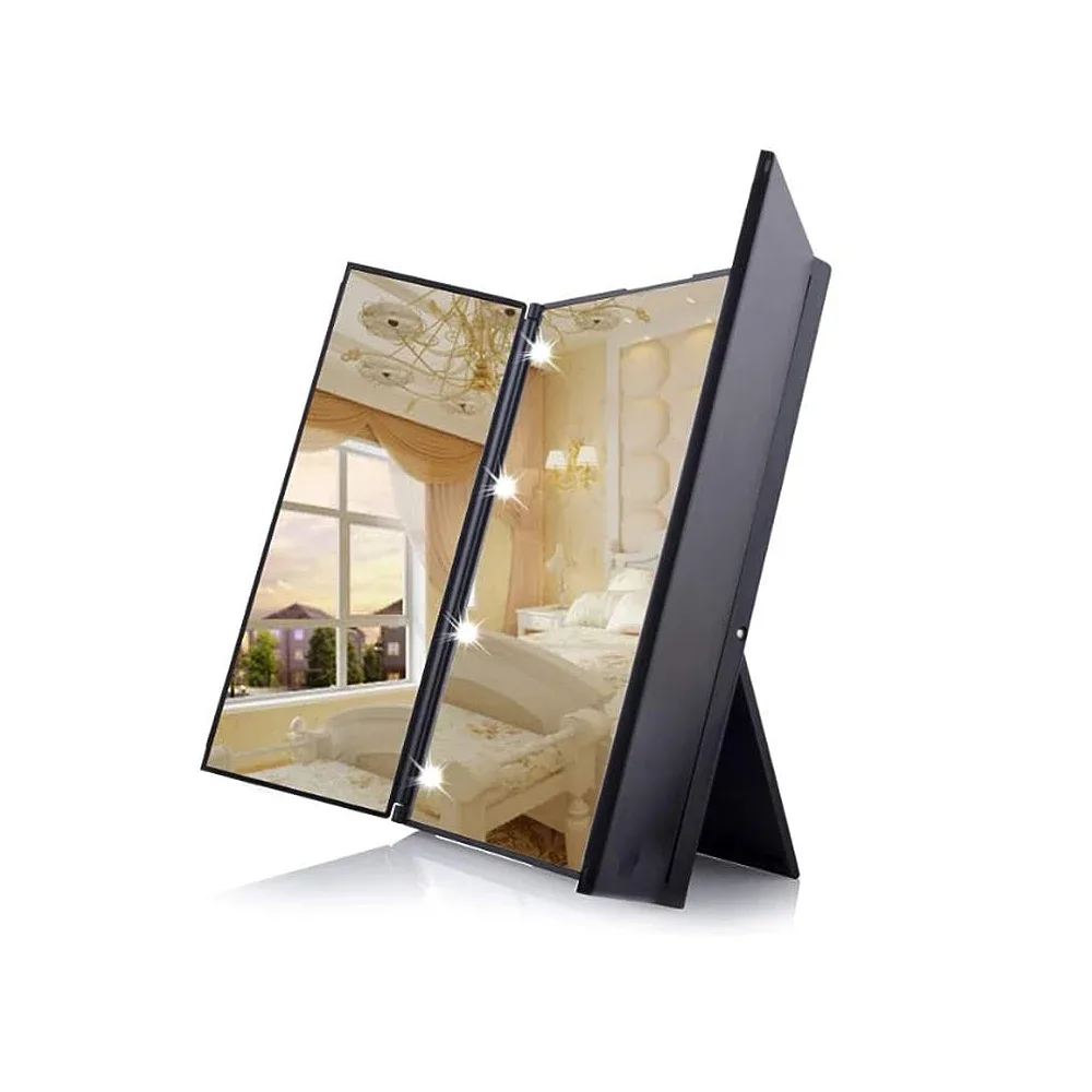 Espejo compacto plegale con luces led y soporte / 80834