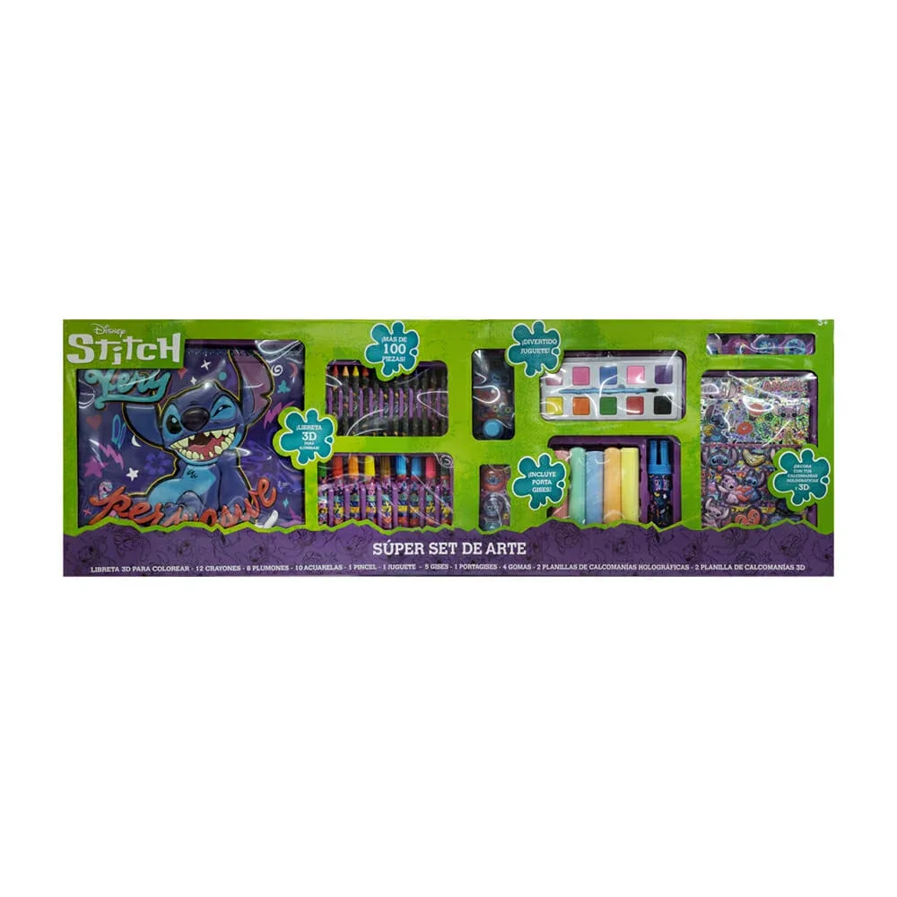 Super set de arte con 49 accesorios y diseño de stitch / 41172a
