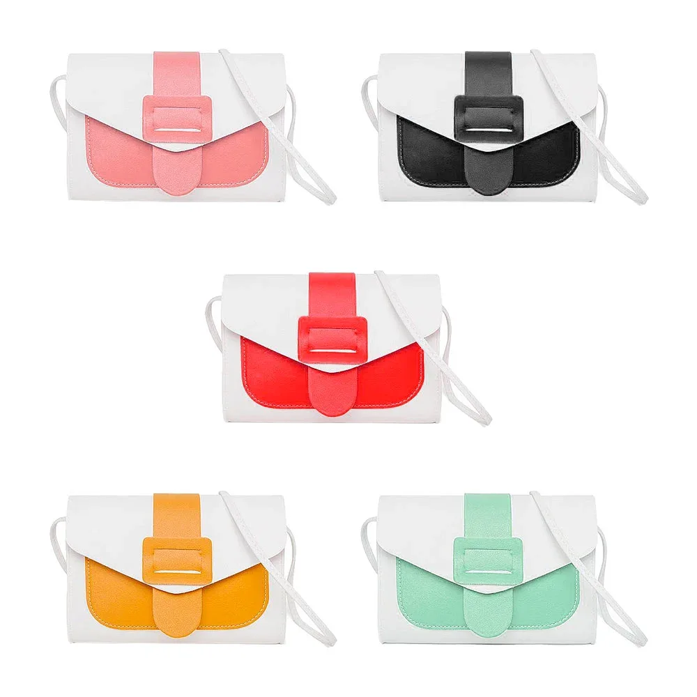 1pza Bolsa pequeña de mano para dama, con correa delgada cosida, diseño cosido tipo sobre, broche imantado con cierre tipo sobre y un compartimiento, variedad de colores / j664 / ladybag