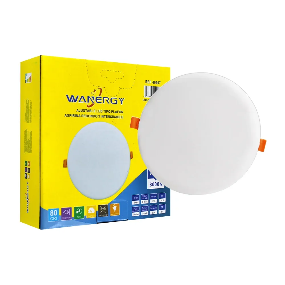 Lámpara plafón led redondo ajustable wanergy de 120mm con 3 intensidades intercambiables y consumo de 25 watts / 40907