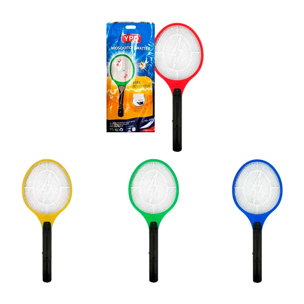 Raqueta eléctrica mata mosquitos, 50x21cm, recargable, variedad de colores