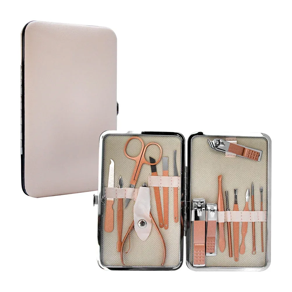 Estuche grande con 16 herramientas para manicura, variedad / 1601