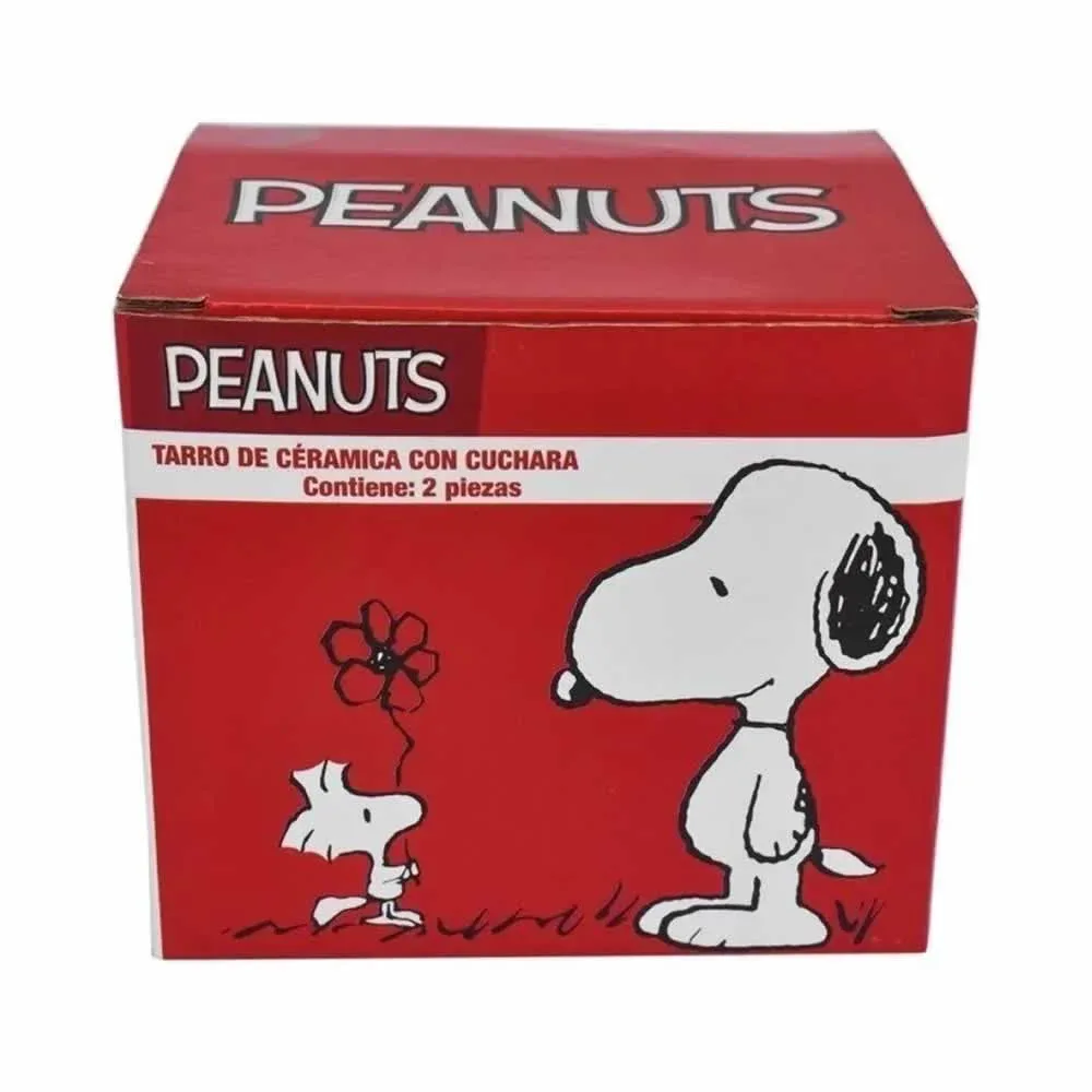Taza de porcelana con diseño de snoopy / peanuts + cuchara de cerámica 1738-60