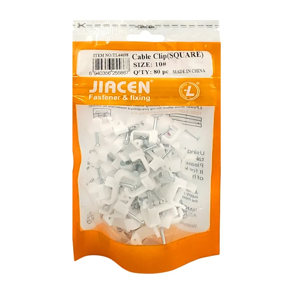 Paquete con 80 clips jiacen del #10 para cables / cable clip / tl44698