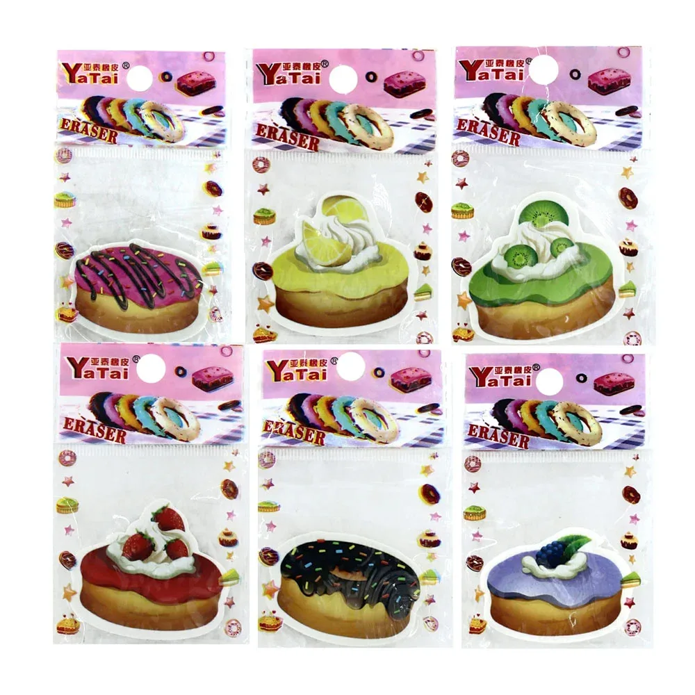 1pza Goma borrador yatai en forma de dona, pastel o postre, variedad de diseños / yt1232 / b8527