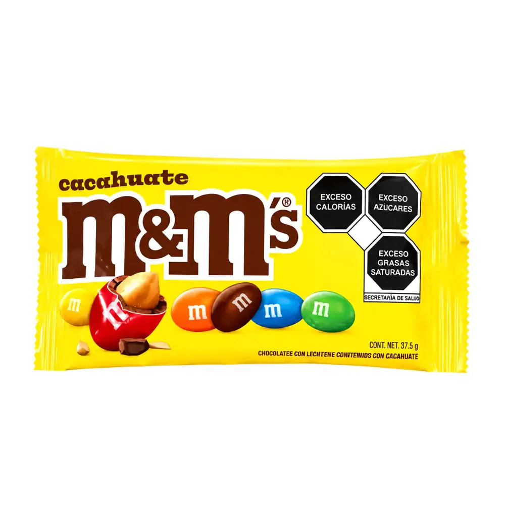 1pza chocolate m&ms con relleno de cacahuate y leche, 37.5g / choco.mm-c