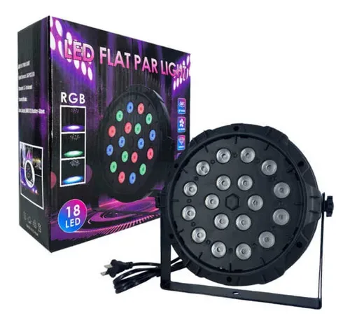 Reflector proyector de 18 luces led rgb con rotación de 360° para escenario / led flat par light / pd-118 / 60000039 / zy-mh18