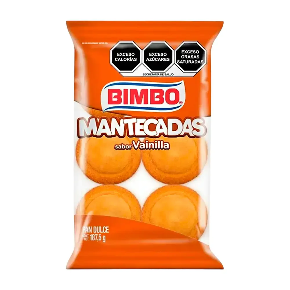 Paquete con 6 mantecadas bimbo, sabor vainilla / 475521