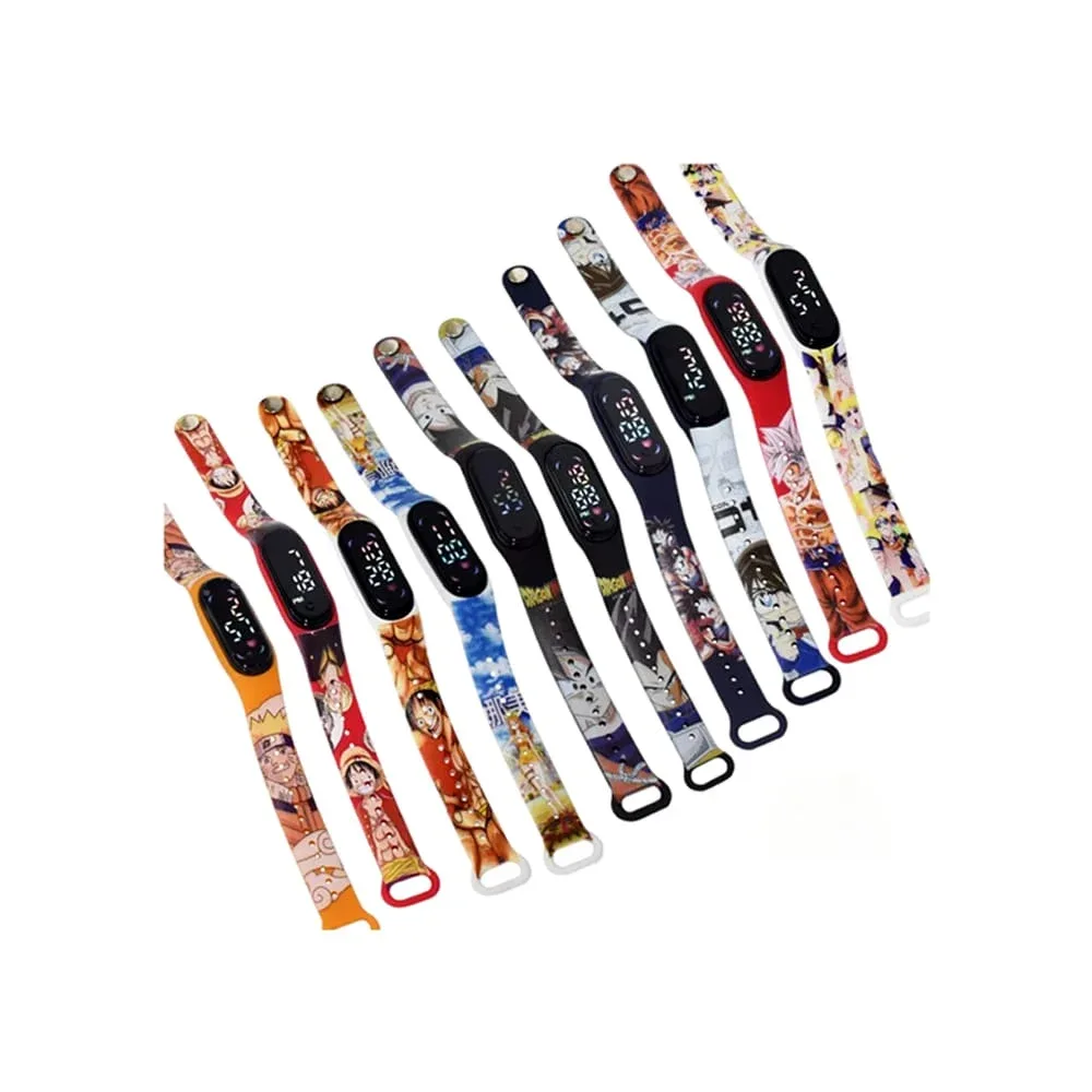 1pza Reloj digital infantil con estampado de personajes de anime, variedad de diseños / sb017