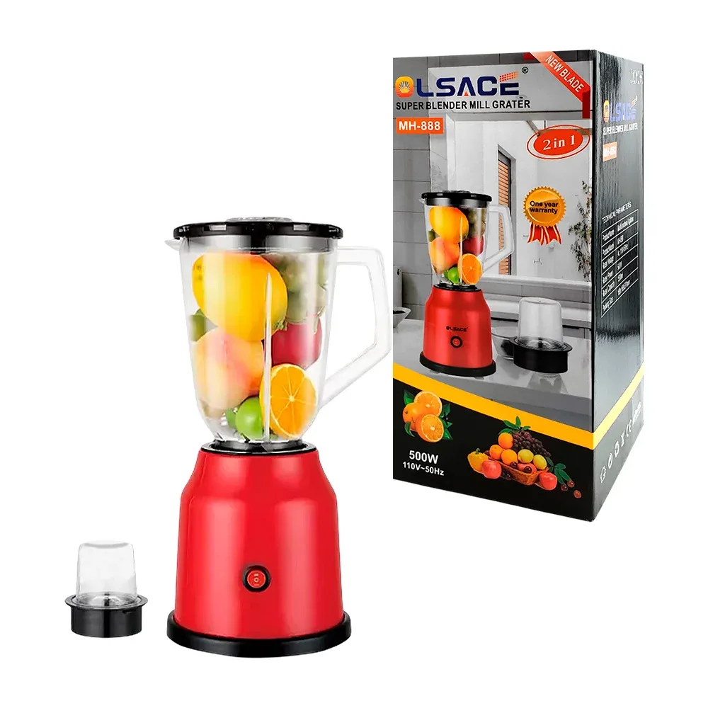 Licuadora de plástico lsace 2 en 1 con capacidad de 1500ml + molinillo / mh-888