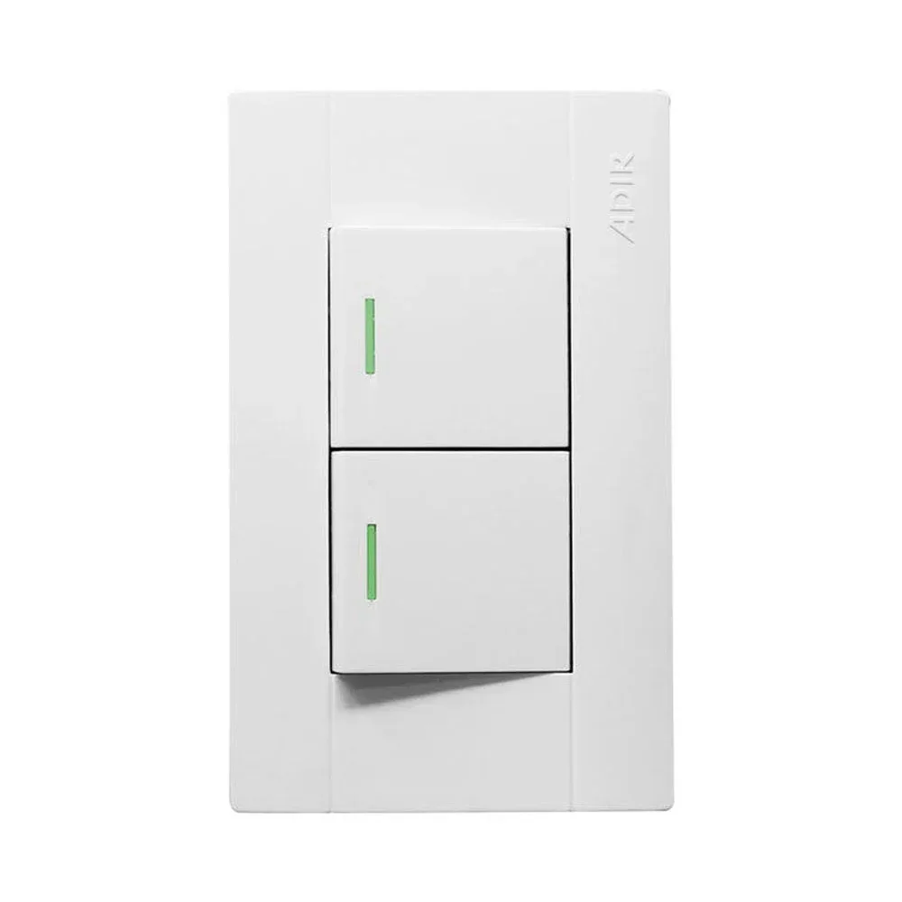 Placa de pared, con 2 interruptores apagadores sencillos / línea toscana / adir premium