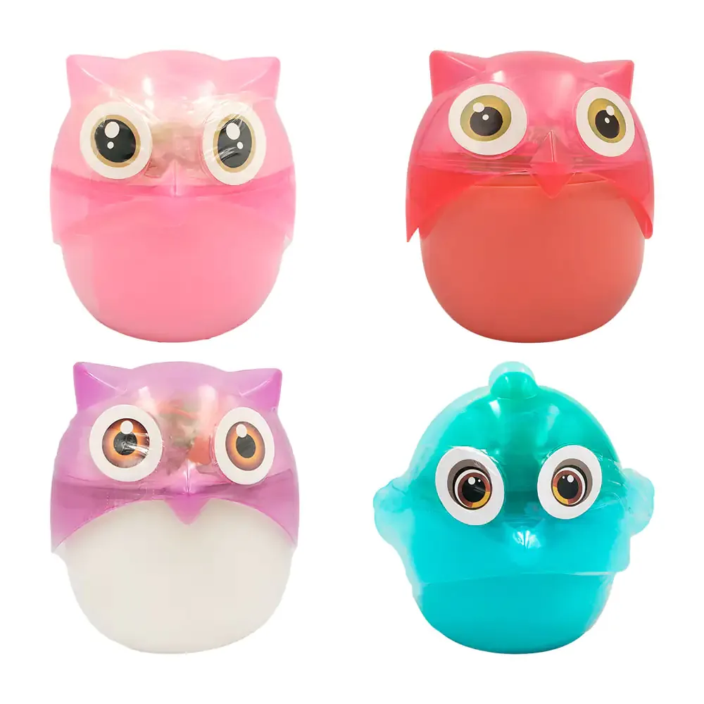 Bote pequeño en forma de animalito con slime ultra elástico + mini figura armable, variedad de colores