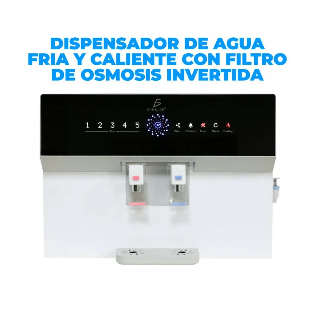 Dispensador de agua fría o caliente y purificador por osmosis inversa de 5 etapas / hog.112