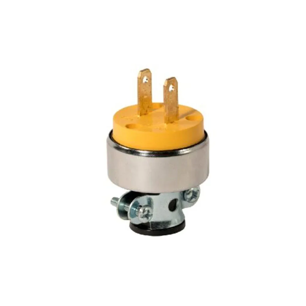 Clavija sencilla polarizada aksi con abrazadera metálica, 125v - 15a / 117351