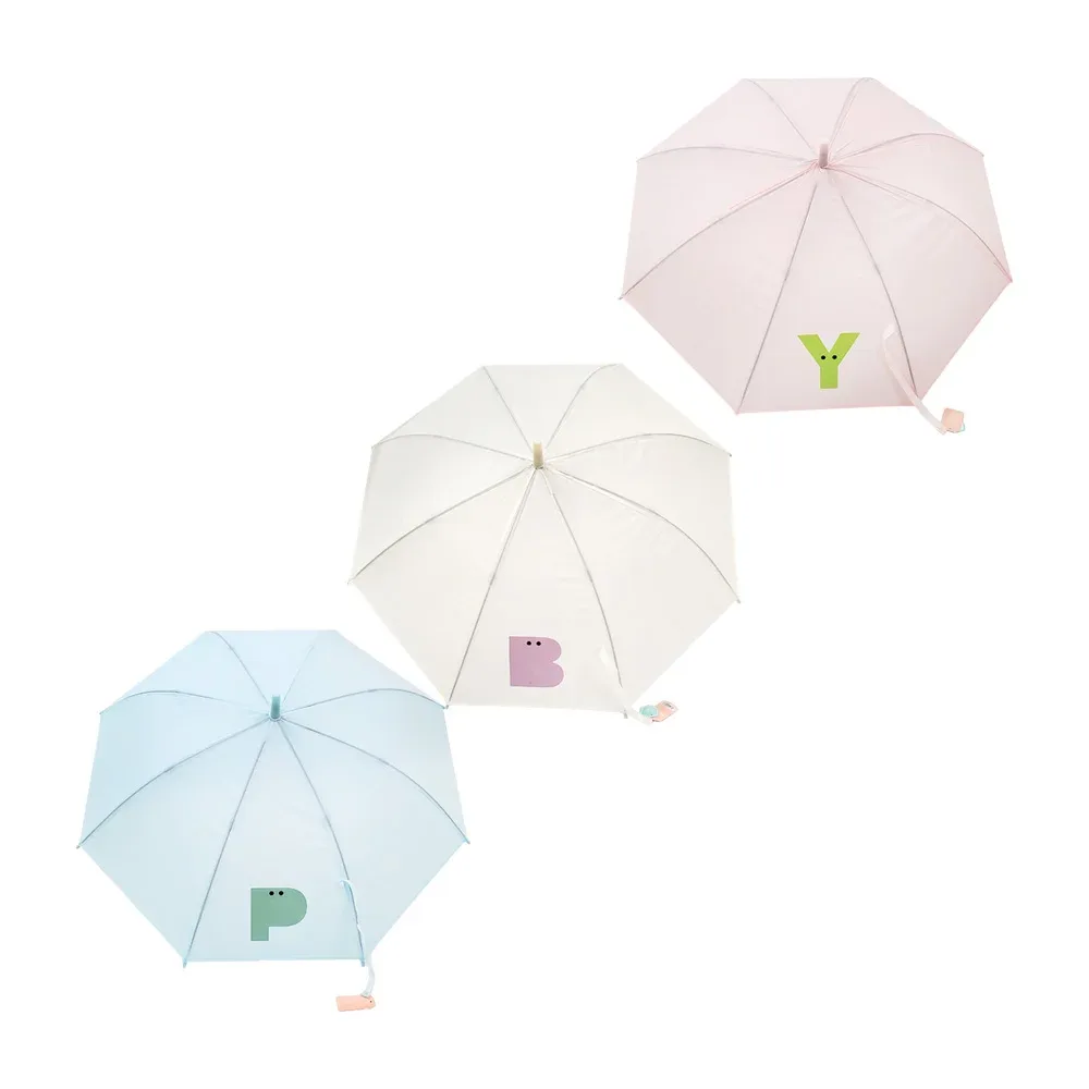 Sombrilla paraguas de tela impermeable con diseño estampado de letra, variedad de colores pastel con acabado mate / 763