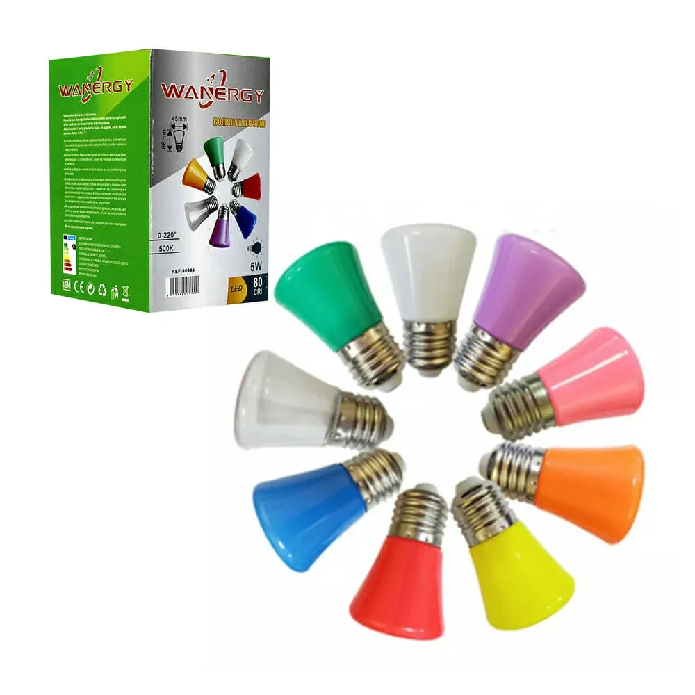 Foco bombilla led blanco wanergy en forma de cono con consumo de 5 watts / 409442