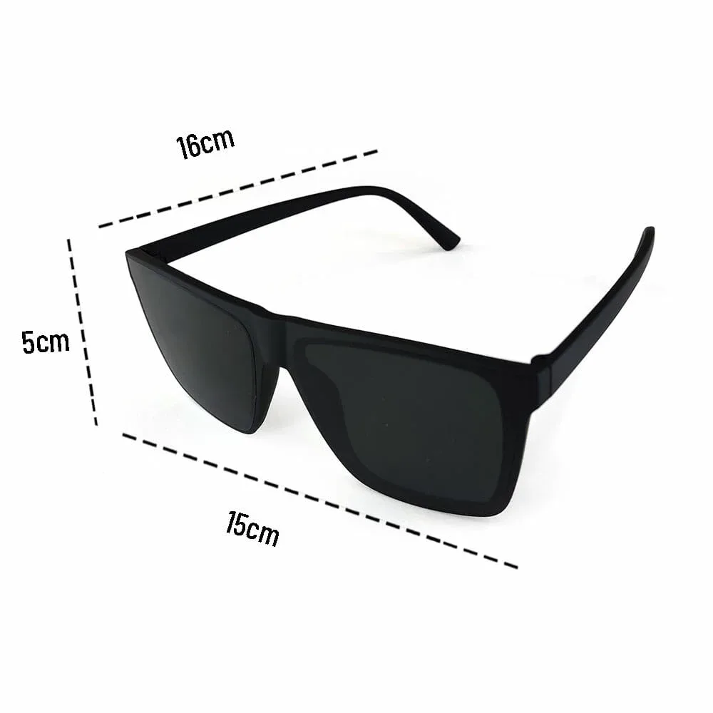 1pza Lentes de sol cuadrados color negro / 3244-1f