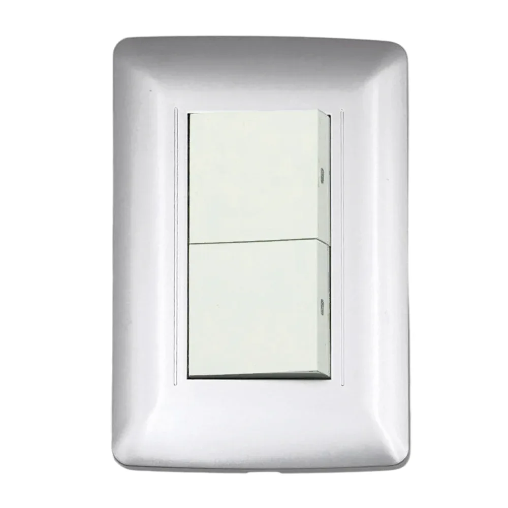Placa sanelec con doble apagador para pared / línea toscana silver / 4495