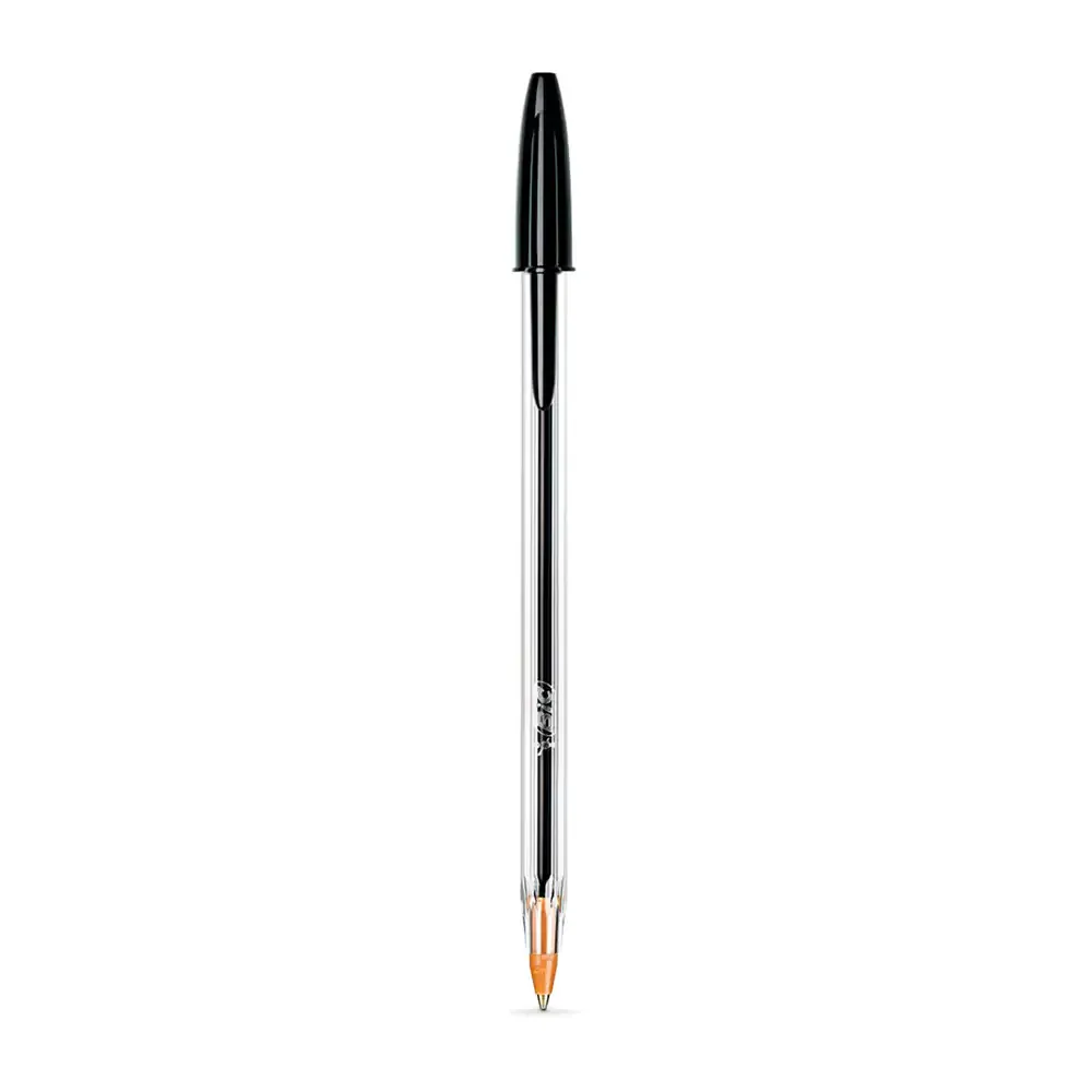 1pza pluma bic sencilla de plástico con punta fina y tinta en color negro / pluma.negra