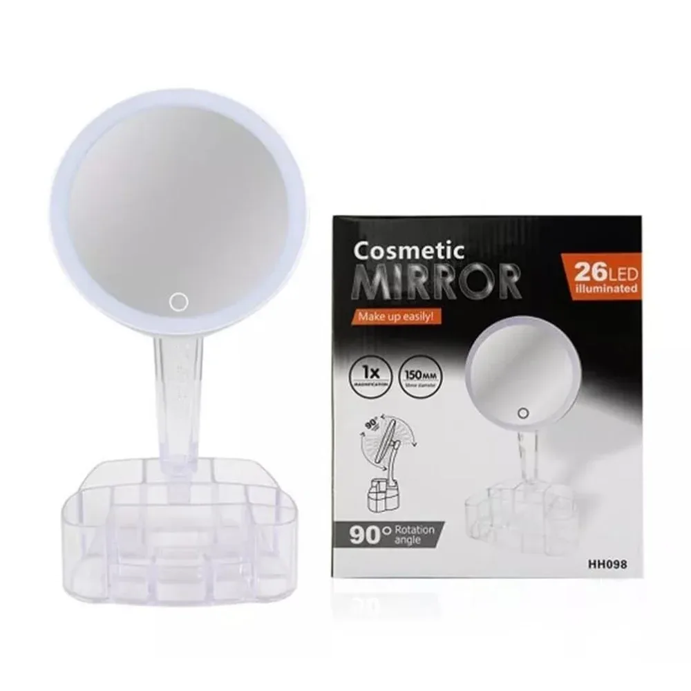 Espejo con luz led de 90° + organizador de 9 compartimientos para accesorios / hh098 / 16367