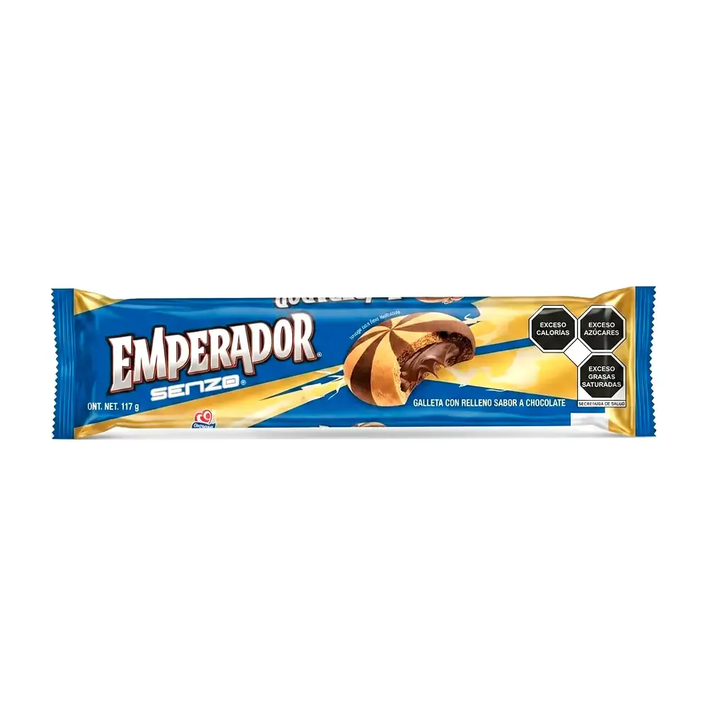 Paquete de galletas emperador senzo combinada y rellena de chocolate, 117g / 022373