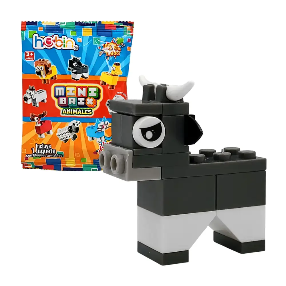1pza mini bolsita mini brix, juguete armable con temática de animales, variedad de colores