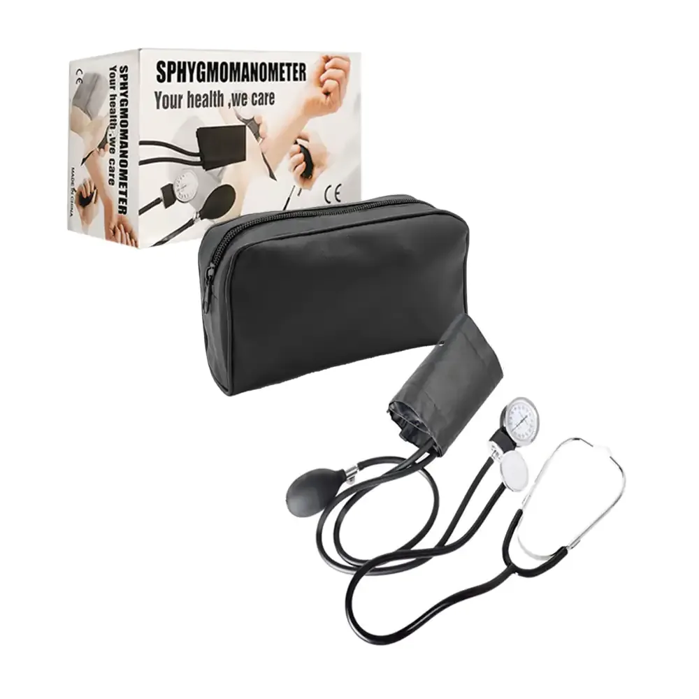 Estuche con baumanómetro / medidor de presión arterial manual + estetoscopio