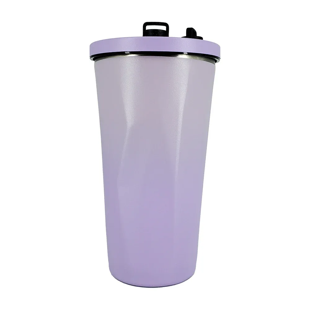 Vaso termo de acero inoxidable con capacidad de 600ml, tapa y popote metálico, variedad de colores / 24-cfb-001
