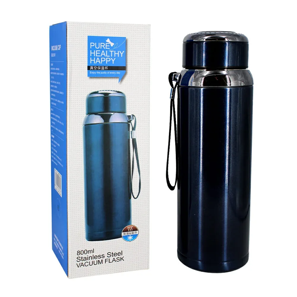 Termo metálico de acero inoxidable con infusor, variedad de colores 800ml 7705
