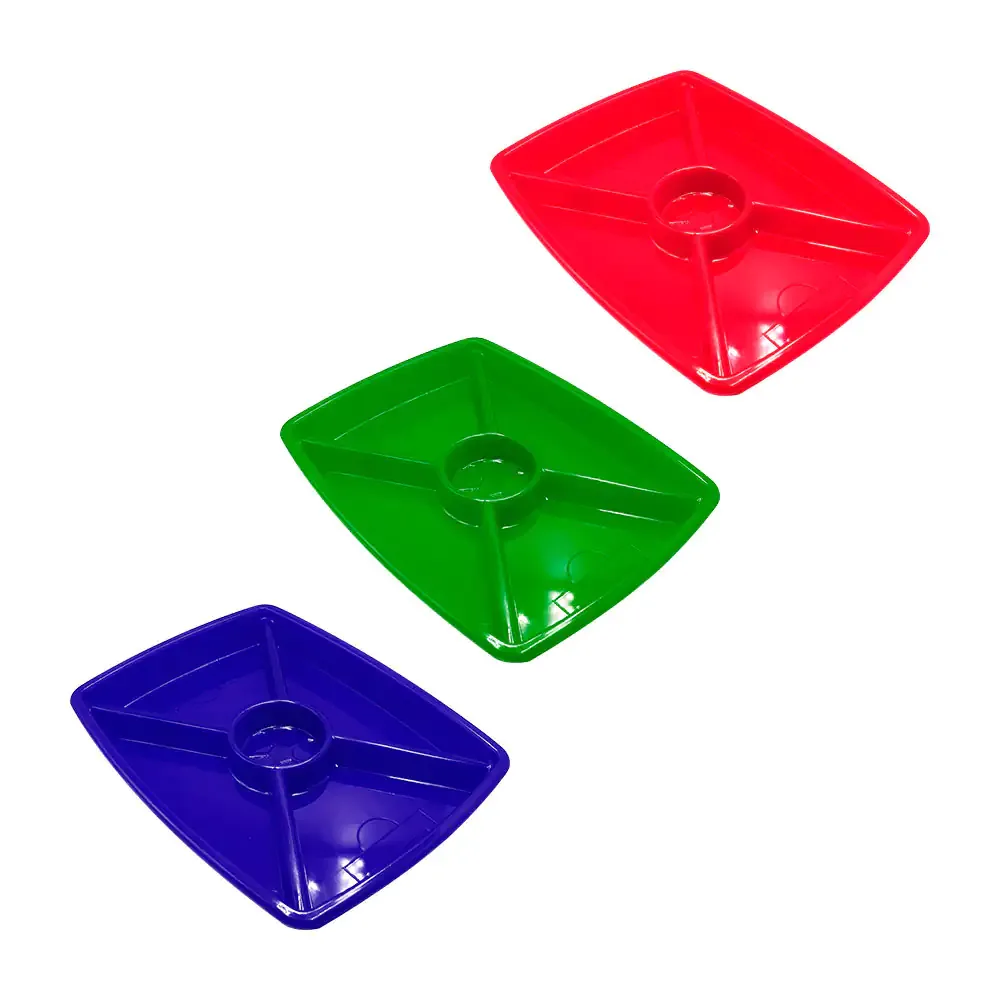 Plato botanero de plástico con 5 compartimentos, diseño de estadio, variedad de colores