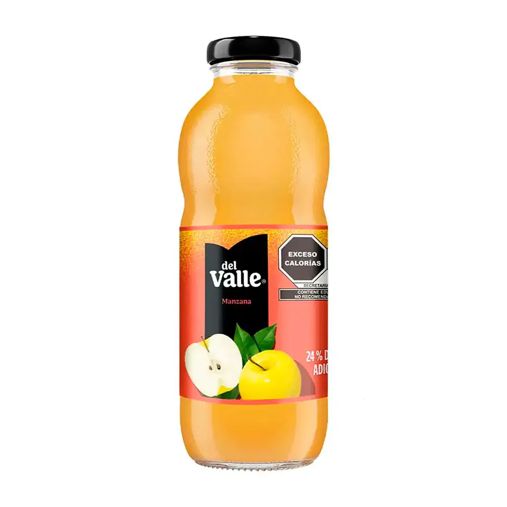 Jugo del valle sabor nectar de manzana, 413ml en botella de vidrio / 052147