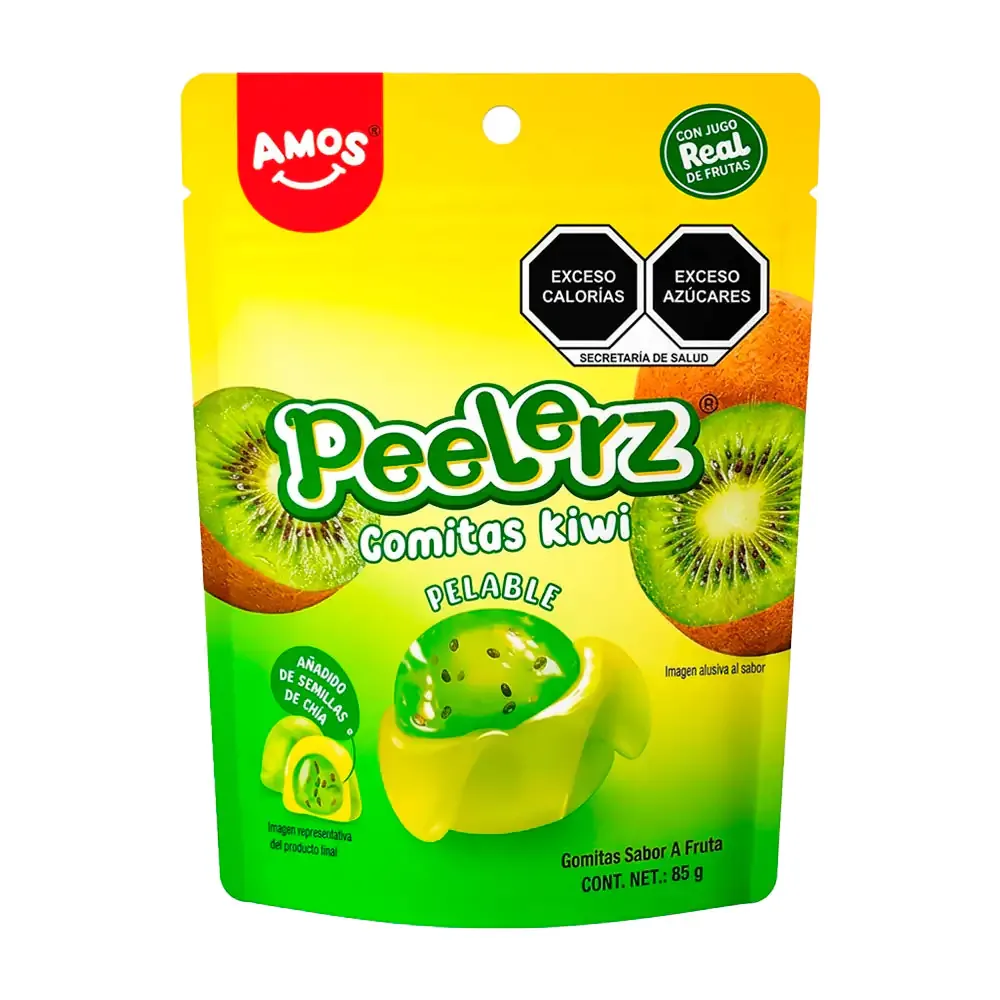 Bolsa con gomitas peelerz pelables con sabor a kiwi, 85g