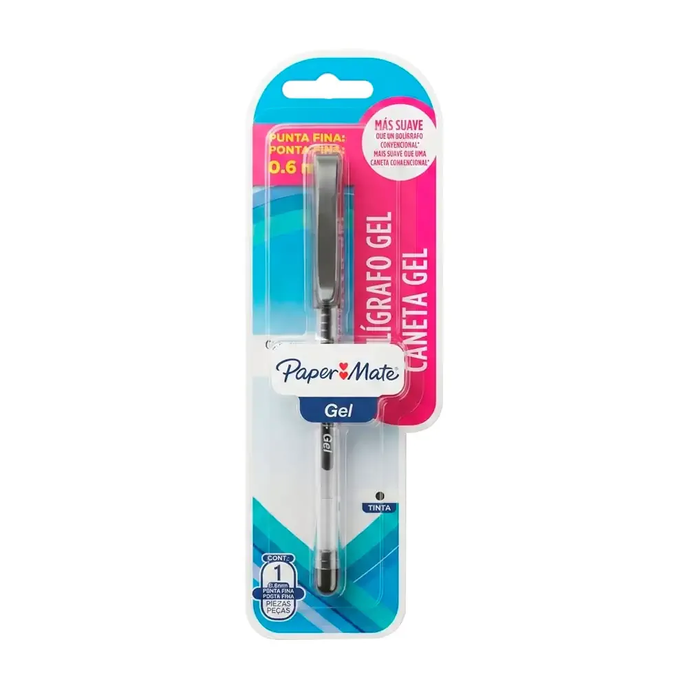 1pz Bolígrafo paper mate caneta gel punta fina 0.6mm / 159266