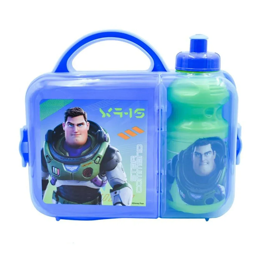 Lonchera de plástico con botella cantimplora y diseño de buzz lightyear / plc-7527