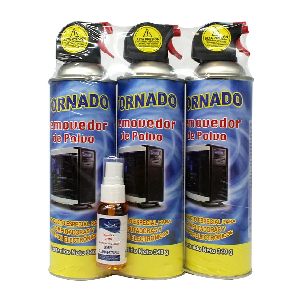 Paquete con 3 removedores tornado de polvo 340g-440ml y limpiador pequeño de pantallas / 366010
